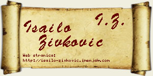 Isailo Živković vizit kartica